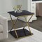 Armen Living Westlake Dark Brown Veneer End Table with Brushed Gold Legs LCWLLABRGLD - alternate 2